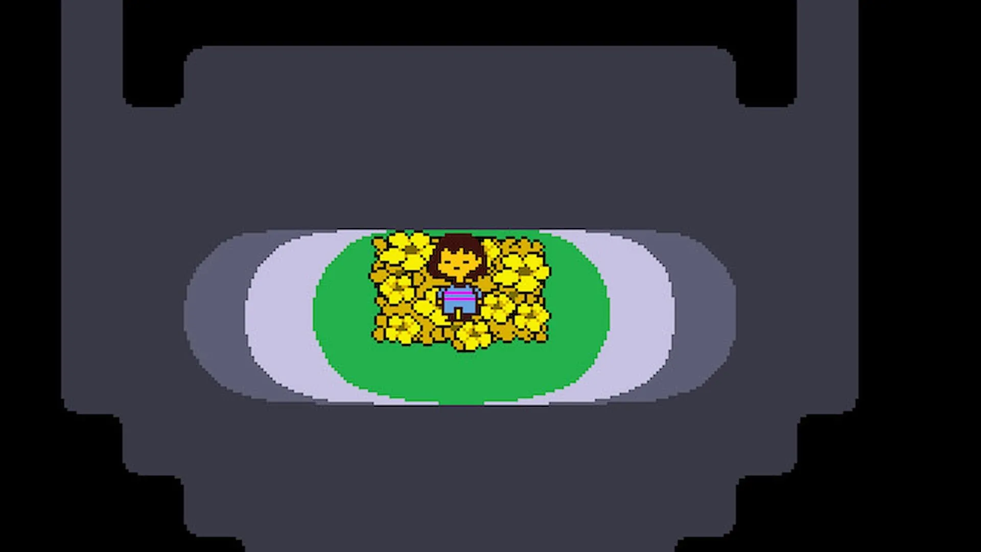 Nhân vật chính trong Undertale tương tác hòa bình với thế giới game