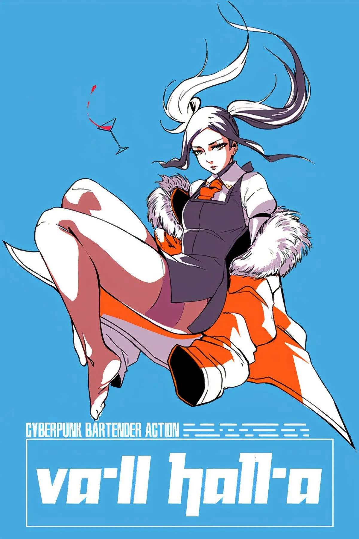Nữ bartender Jill Stingray trong quán bar VA-11 Hall-A đang pha chế đồ uống