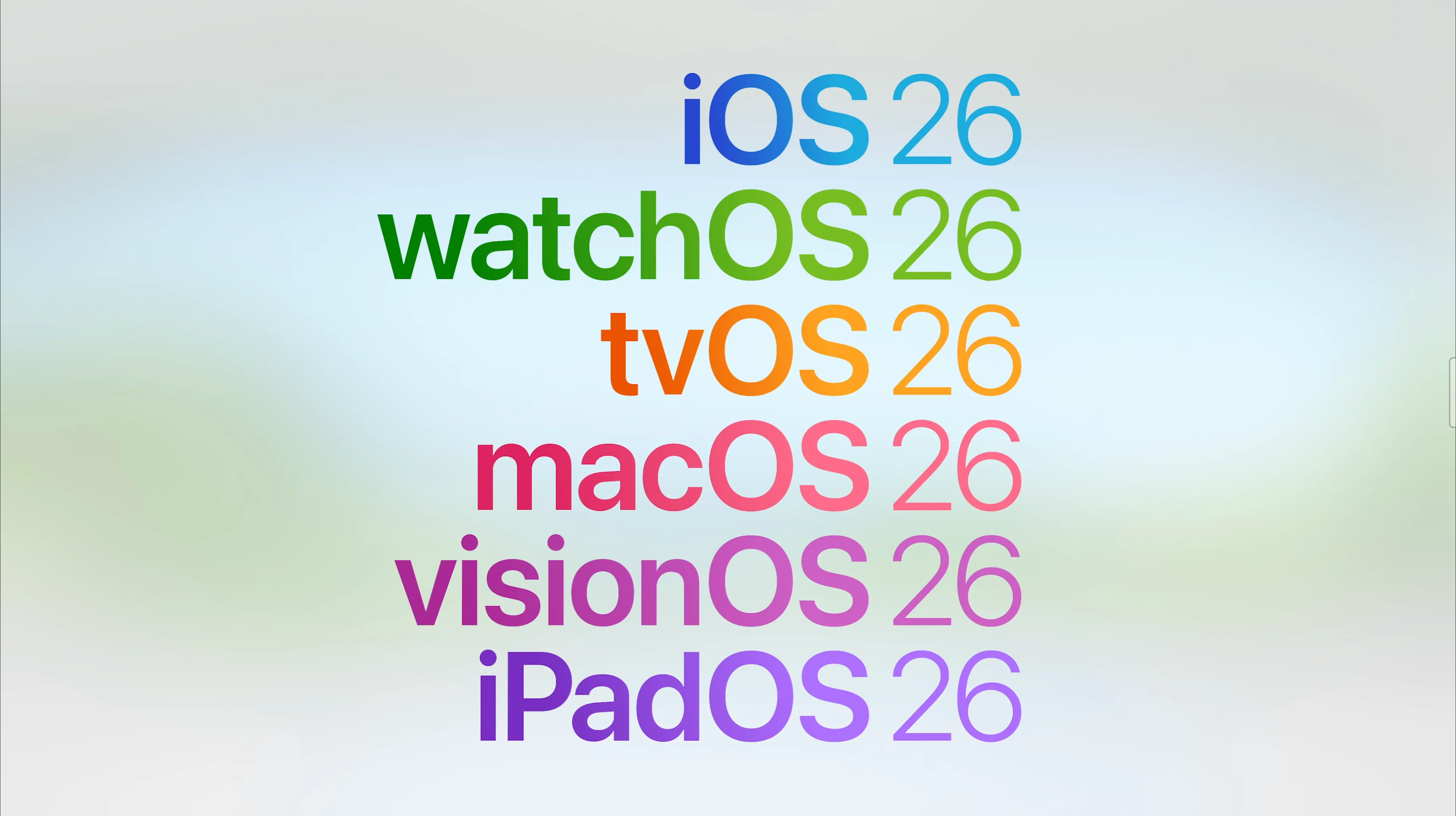 Sơ đồ minh họa cách đặt tên phiên bản iOS 26 và macOS 26 theo năm.