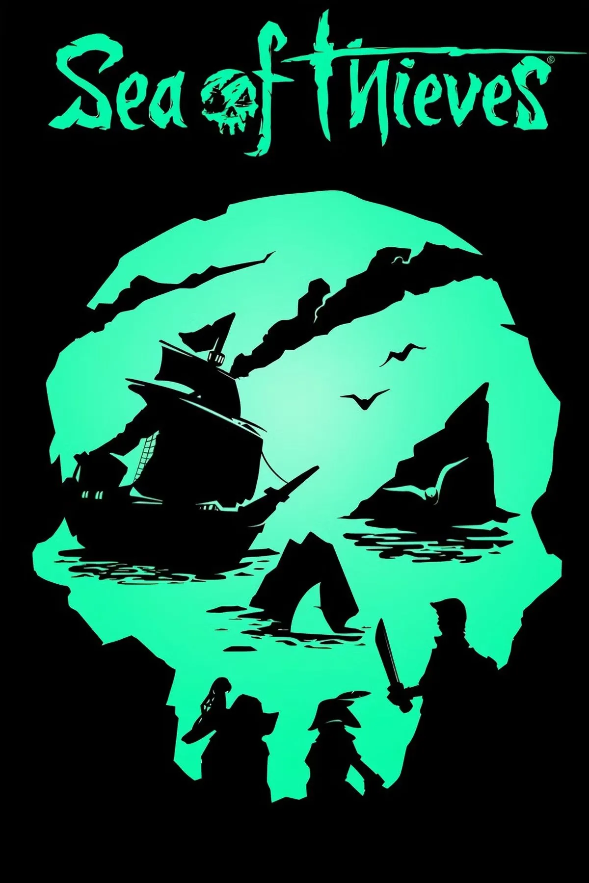 Tàu cướp biển lướt trên mặt biển xanh ngắt trong Sea of Thieves, game phiêu lưu thế giới mở