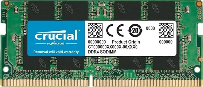 Thanh RAM DDR4 Crucial 16GB 3200MHz CL22, minh họa linh kiện có thể nâng cấp
