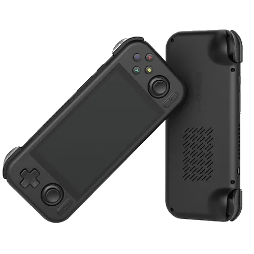 Thiết bị chơi game cầm tay Retroid Pocket 4 hiển thị logo Retroid