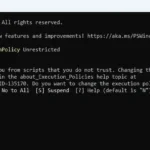 Thiết lập chính sách thực thi không giới hạn trong PowerShell để chạy script Tiny11