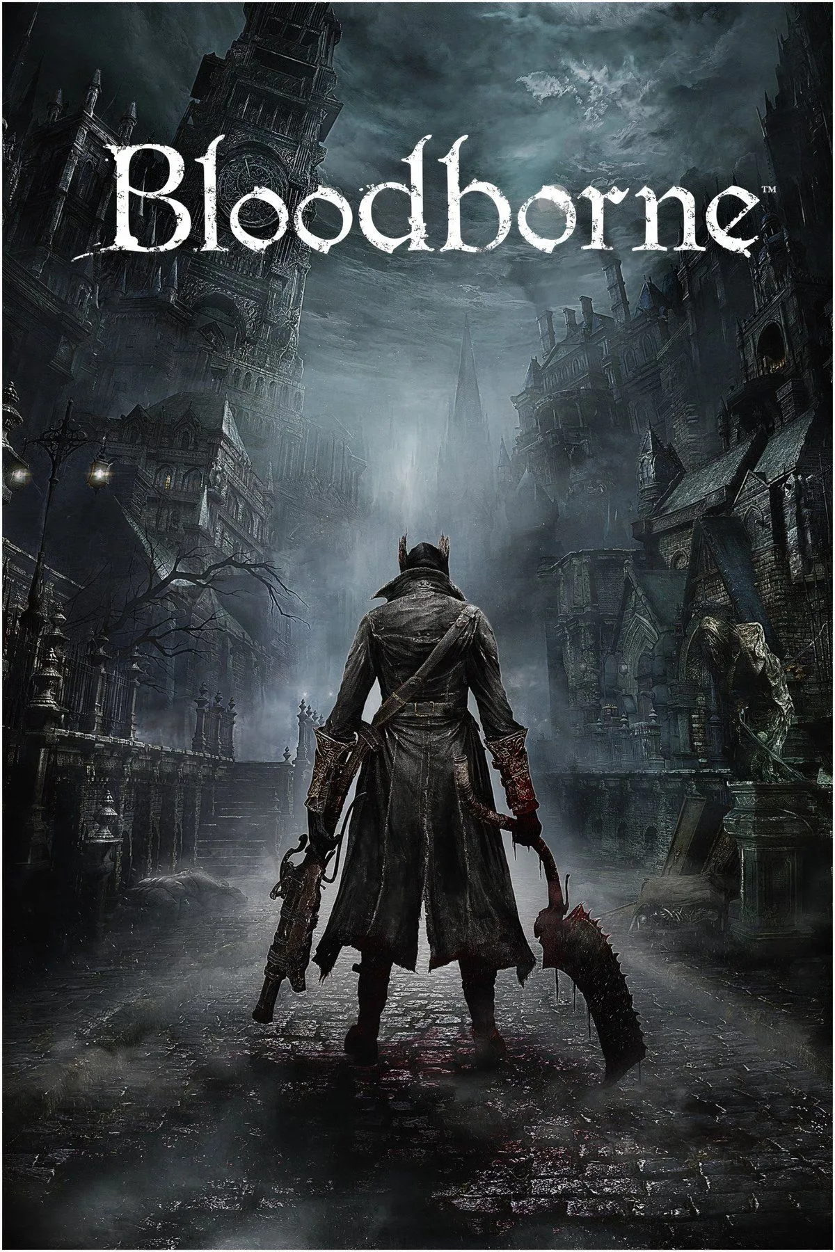 Thợ săn Bloodborne đối mặt với quái vật kinh hoàng trong bối cảnh Gothic u ám của Yharnam