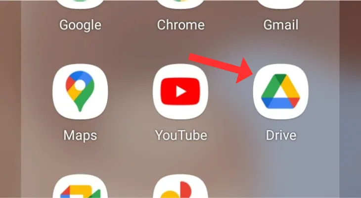 Thư mục màn hình chính Android hiển thị biểu tượng Drive