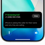 Tính năng Call Screening trên iPhone đang xử lý cuộc gọi từ số lạ với thông báo "Silenced Call"