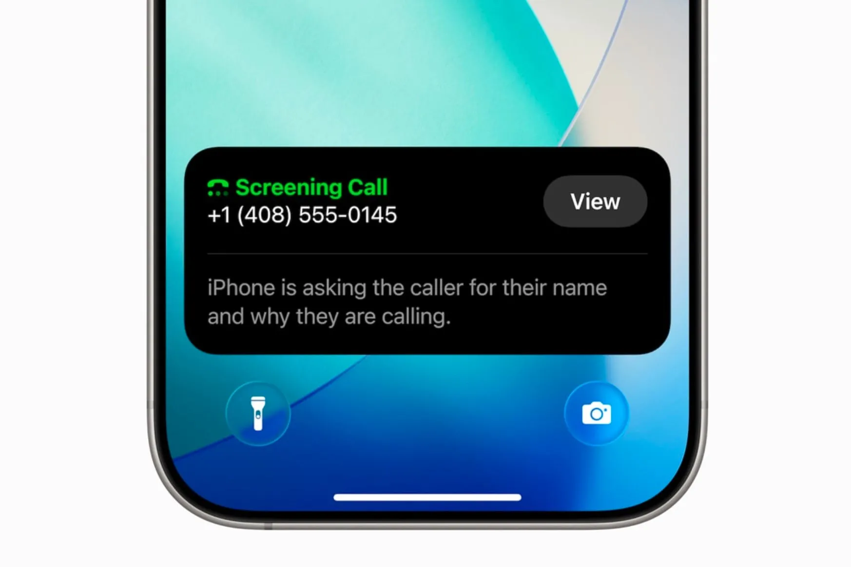 Tính năng Call Screening trên iPhone đang xử lý cuộc gọi từ số lạ với thông báo "Silenced Call"