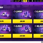 Trang cửa hàng Asphalt Legends Unite hiển thị các gói giao dịch nhỏ trong game.