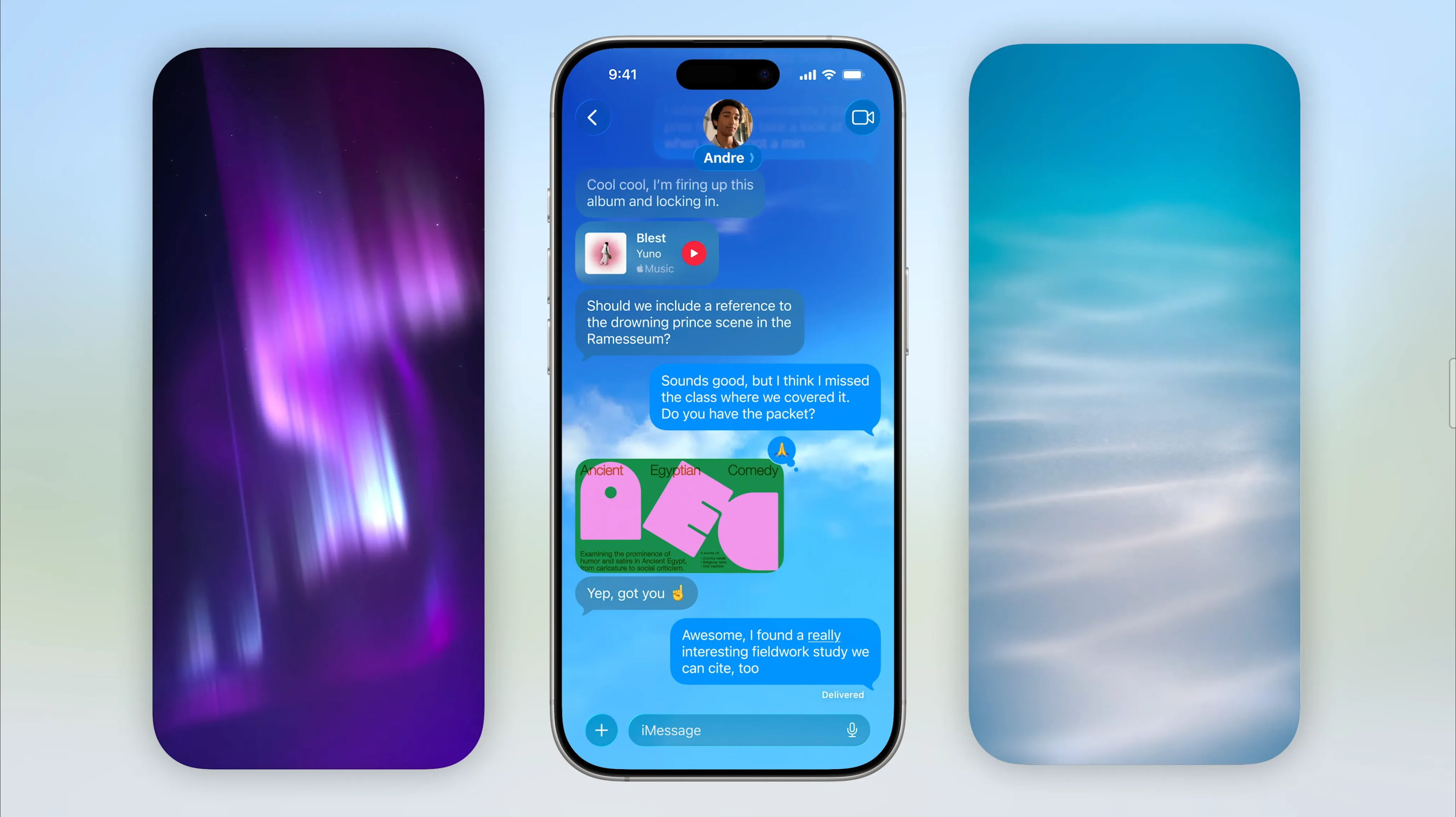 Tùy chỉnh hình nền cuộc trò chuyện trong ứng dụng Tin nhắn trên iOS 26.