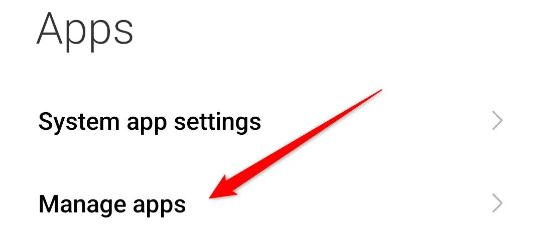 Tùy chọn Quản lý ứng dụng trong Cài đặt Android