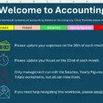 Ví dụ về một trang chủ (Homepage) được thiết kế chuyên nghiệp trong Excel, giúp người dùng dễ dàng điều hướng và nắm bắt thông tin tổng quan về workbook.