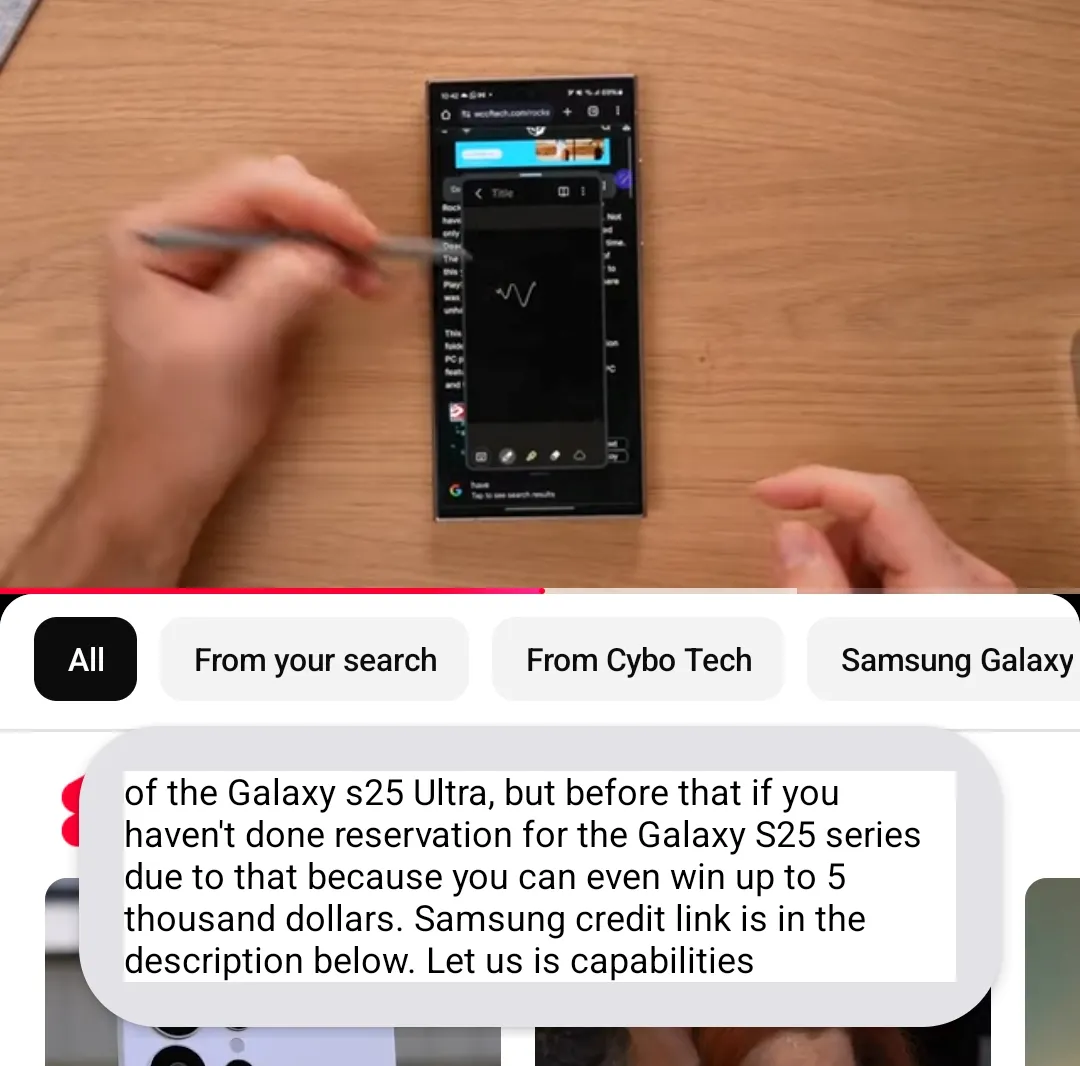 Video YouTube hiển thị phụ đề trực tiếp được tạo bởi tính năng Live Captions trên Samsung Galaxy