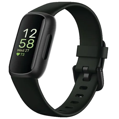 Vòng đeo tay theo dõi sức khỏe Fitbit Inspire 3 với màn hình màu sắc sống động và thiết kế gọn nhẹ.