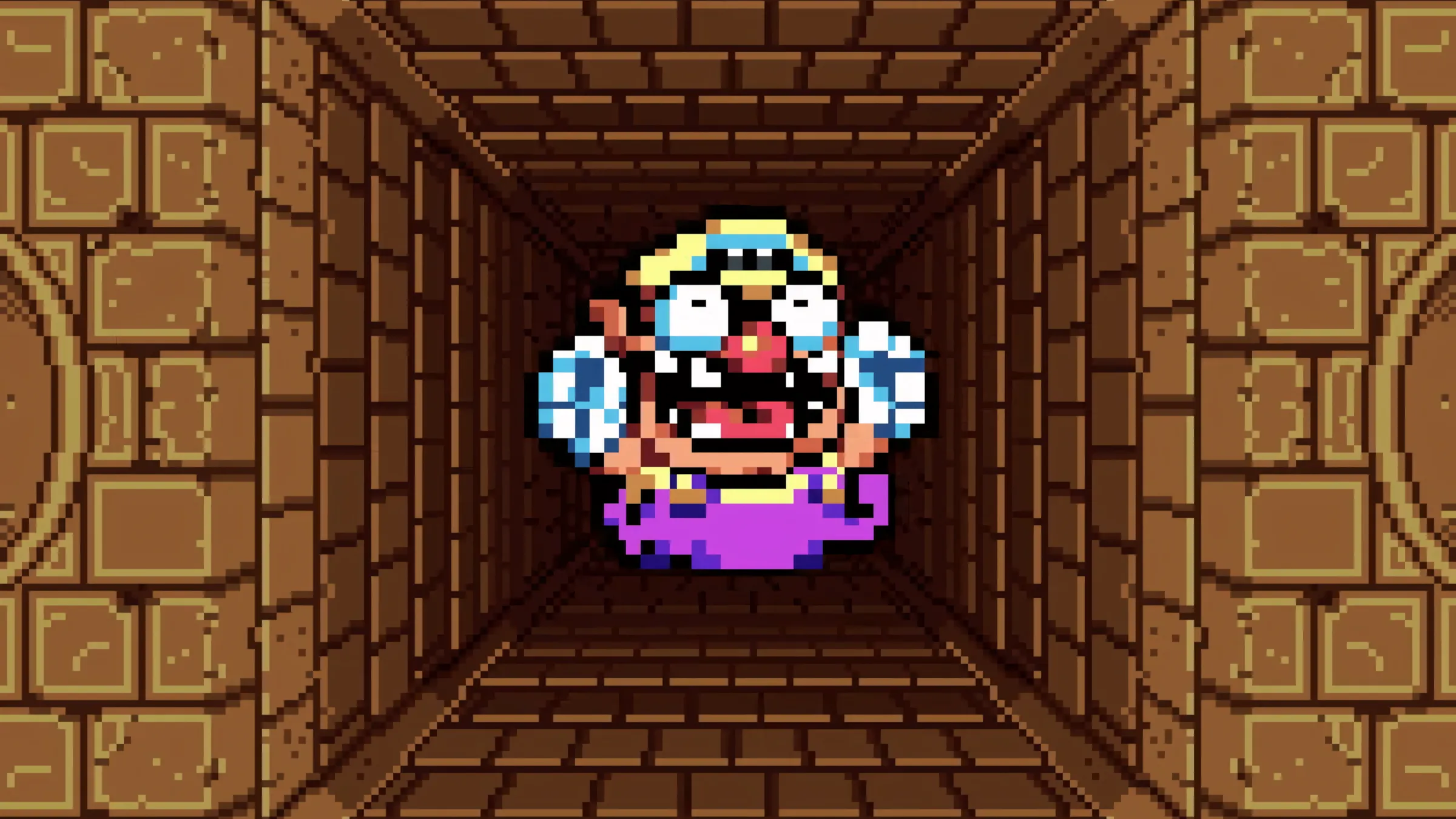 Wario đang thực hiện cú va vai mạnh mẽ trong Wario Land 4, biểu tượng của lối chơi platformer độc đáo